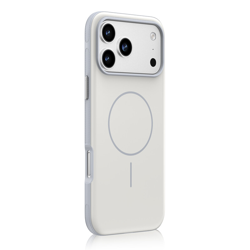 IM-CHEN iPhone 18 Promax hoesje, compatibel met 17promax, huidvriendelijke aanraking, antislip frame, MagSafe magnetische versie, zilver, 1 stuk
