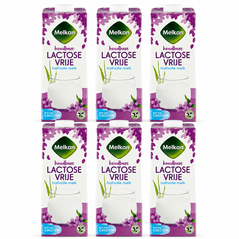 Melkan Lactosevrij Halfvolle Melk – 6 x 1 L