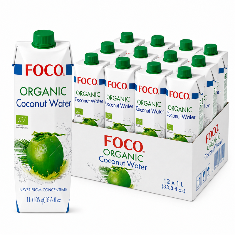 FOCO Biologisch kokoswater, 1L*12 (Doos)
