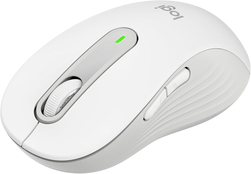 Logitech Signature M650 L kabellose Maus für Computer - SilentTouch, SmartWheel, Bluetooth & USB, cremeweiß, 24 Monate Batterielaufzeit