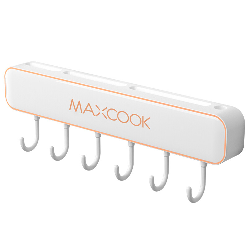 Maxcook Ponsvrije messenhouder met haken, wit MCZW7223