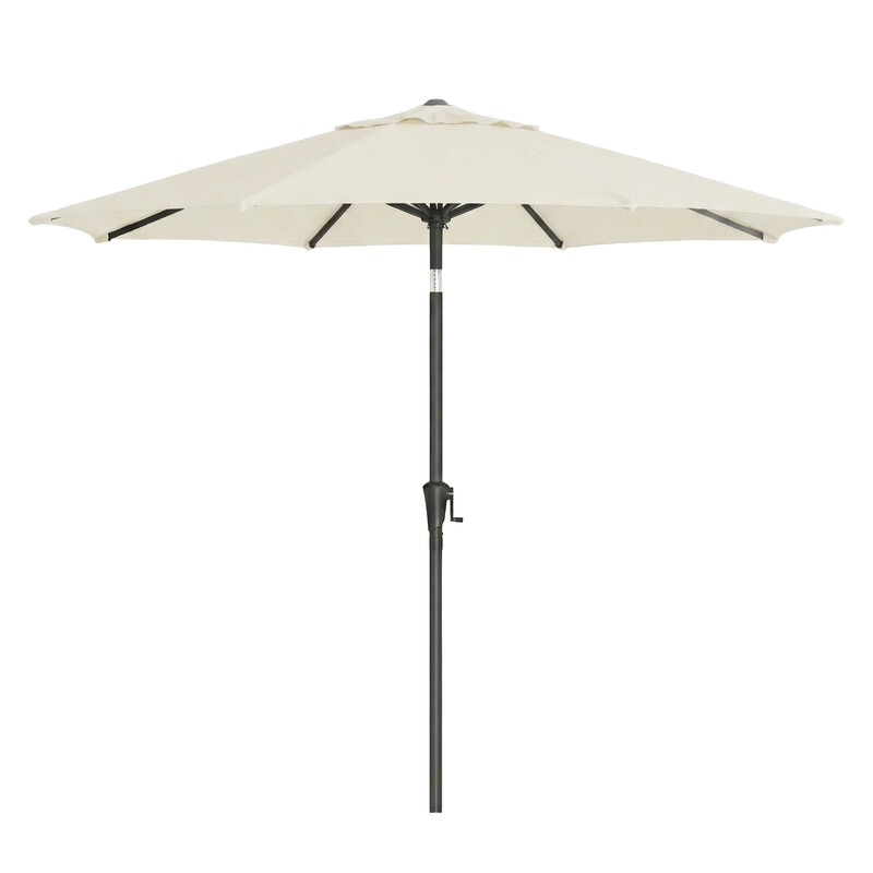 Ochama Gartenschirm 340 cm, Sonnenschutz UPF 50+, Sonnenschirm, mit Kurbel, für Balkon, Terrasse, Pool, ohne Ständer, beige
