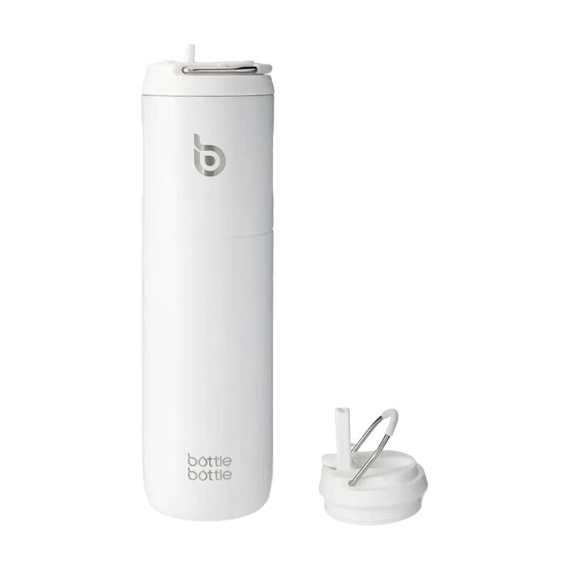 Insulated Water Bottle 24oz with Straw Lid and Handle for Sports Travel Gym Stainless