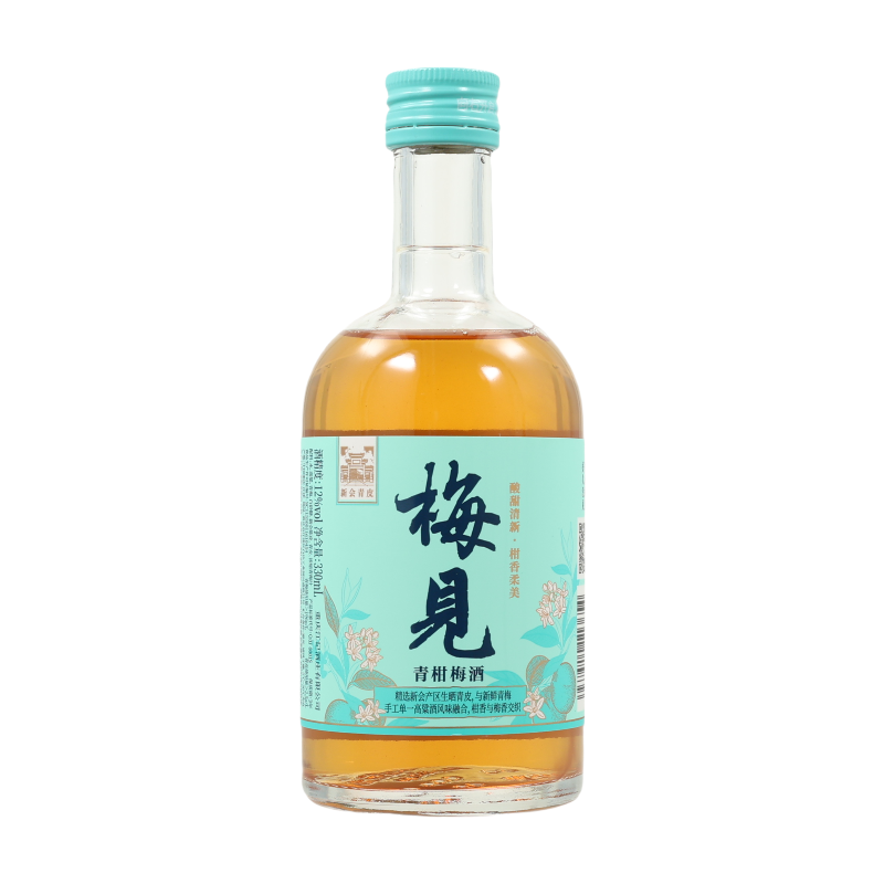Mei Jian 【verkoelend】【hydraterend】 groene pruimenlikeur - groene mandarijnsmaak 12% vol, 330 ml