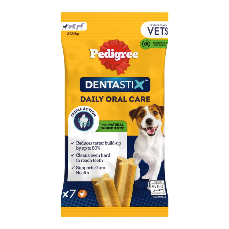 Pedigree Dentastix Daily Dental Chews Small Dog Treat 7 Sticks 110G