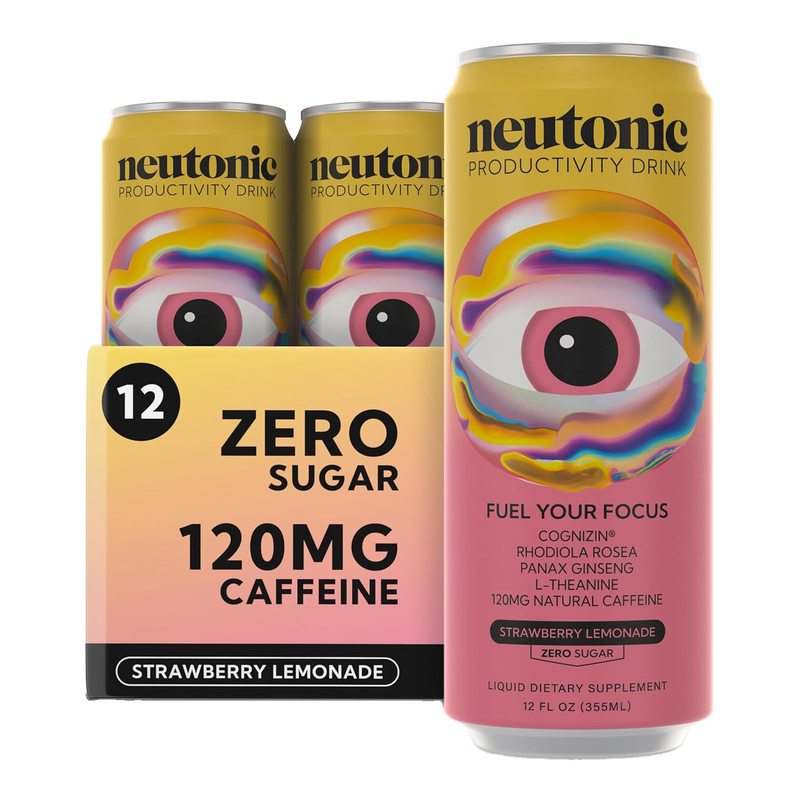 Neutonic Energy Drink Strawberry Lemonade Flavour Focus Support Multipack - 12 X 330Ml