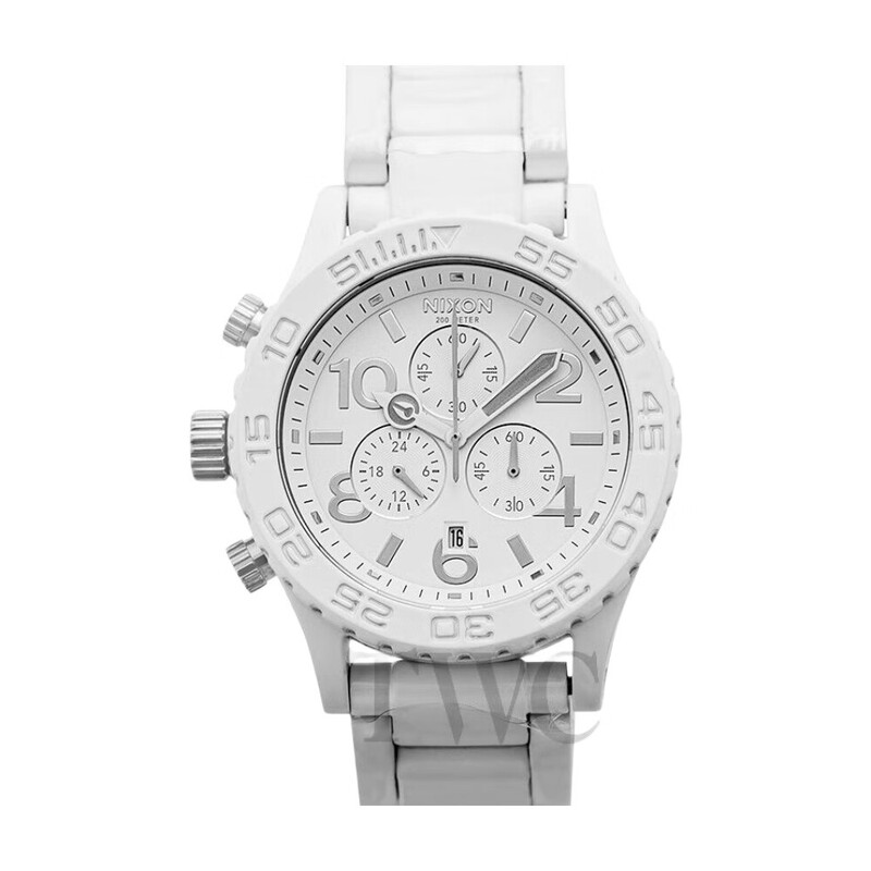 A037-1255 Stainless Steel Men's Chronograph White and Silver Plated Watch