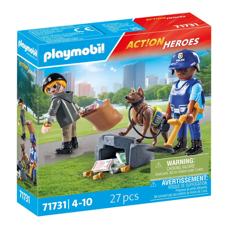 PLAYMOBIL 71731 Actionhelden Polizei Spurensuche mit Spürhund