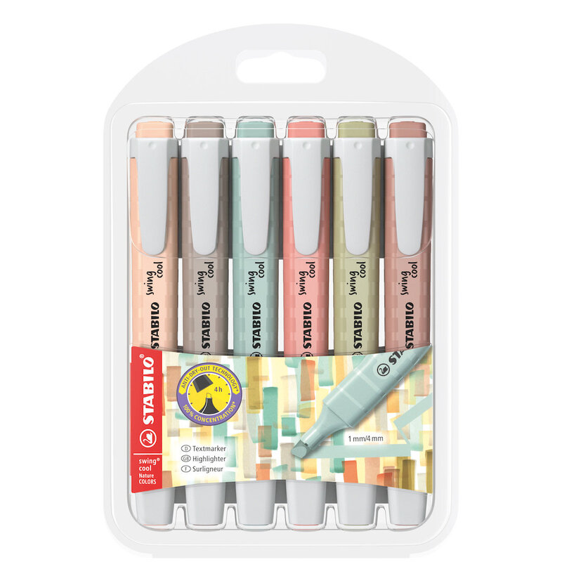 Swing Cool NatureCOLORS - Highlighter - Pack of 6 - Assorted Colours