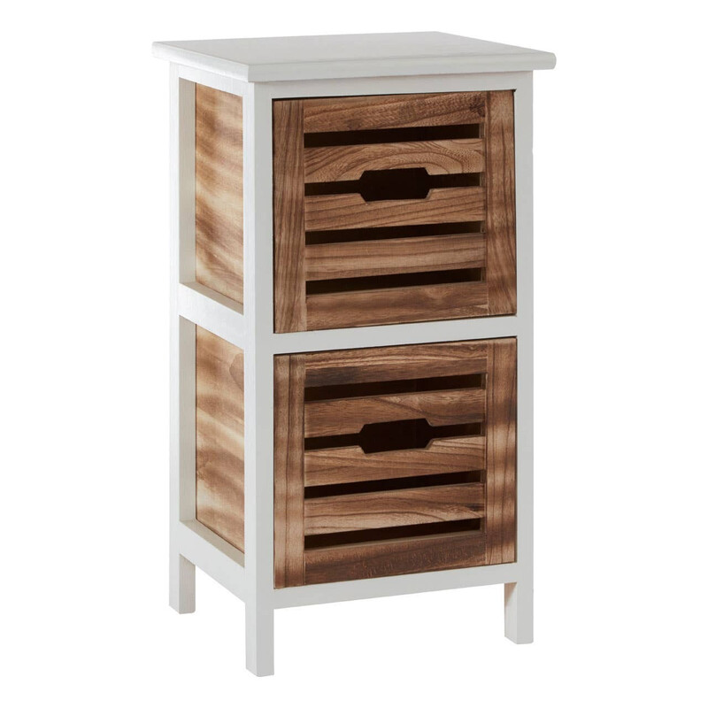 Storage Unit Portsmouth 2 Drawer White/Natural