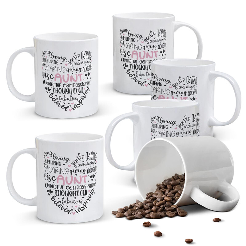 1pc Tribute To My Aunt Mug, 11oz Ceramic Coffee Cup, Aunt Definition Gift with Loving