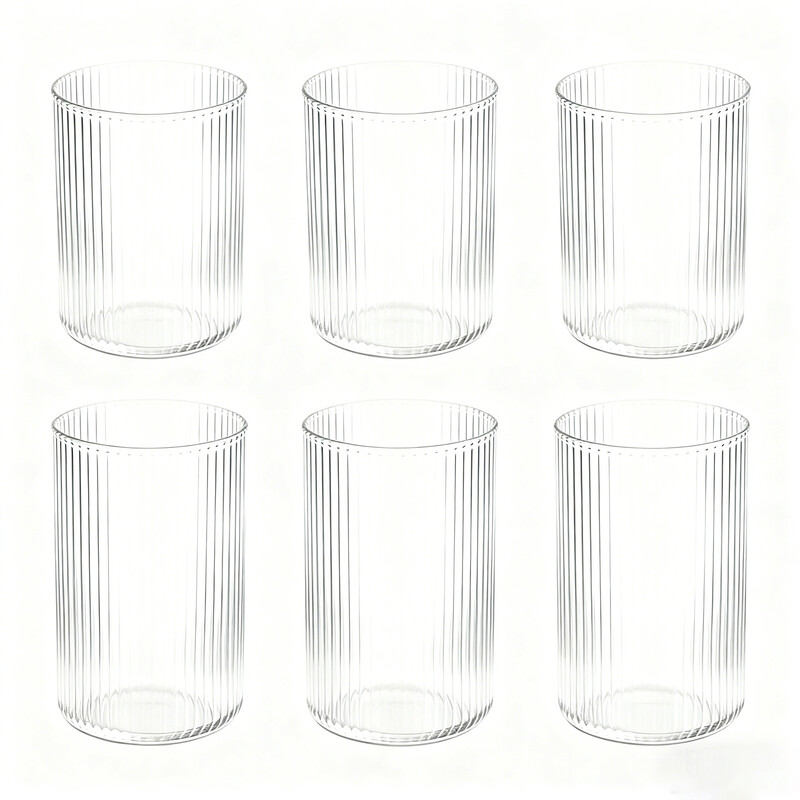 6sGlass Cups Tea Glasses Drinking Glasses Coffee Glass Straw6 400ml 6pcs