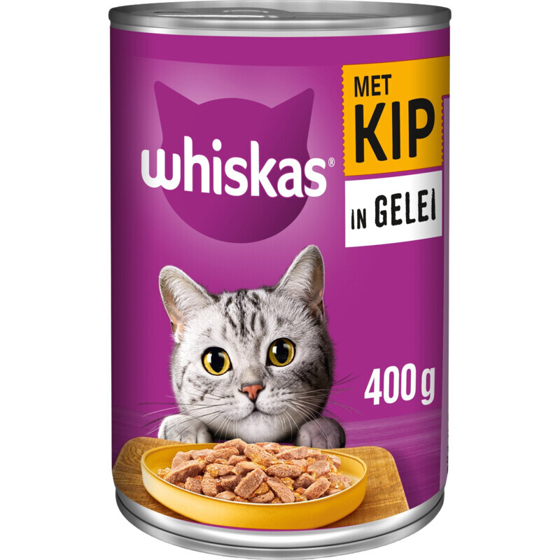 Whiskas kattenvoer nat adult kip in gelei 400 g