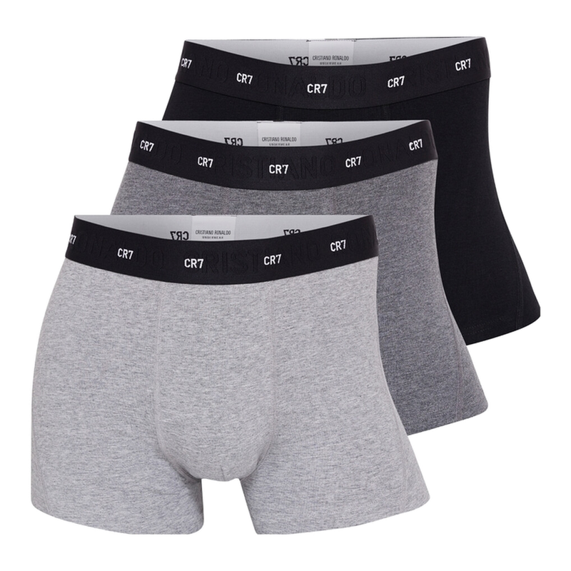 CR7 Lot de 3 boxers Gris clair/Gris foncé/Noir