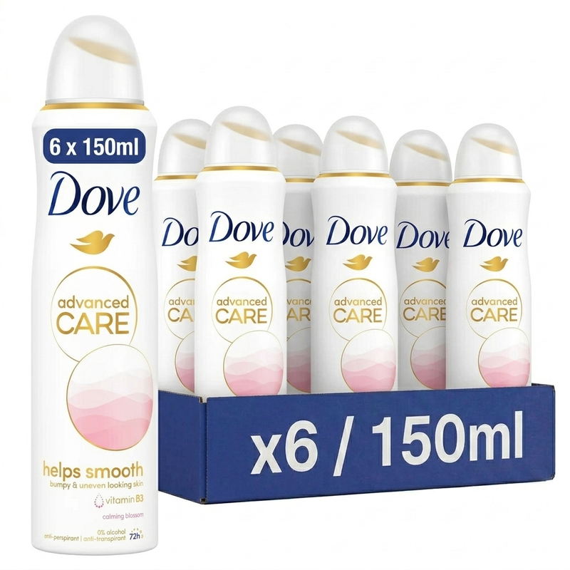 Dove Advanced Care Helpt Gladmaken 150 ml Deodorant & Anti-transpirant (6-Pack)