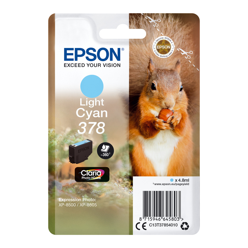 Epson Squirrel enkelverpakking licht cyaan 378 Claria Photo HD inkt