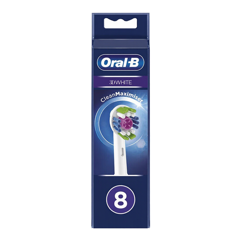 Oral-B 3D White Ersatzbürstenköpfe mit Cleanmaximizer-Technologie 8er Pack