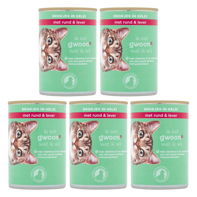 g'woon Bouchées en gelée au bœuf et au foie 405 g * 5