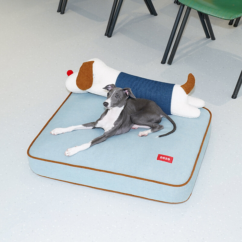 Denim Pet Mat for Puppies, Removable Washable, Cervical Protection, for Cats Dogs, Fi