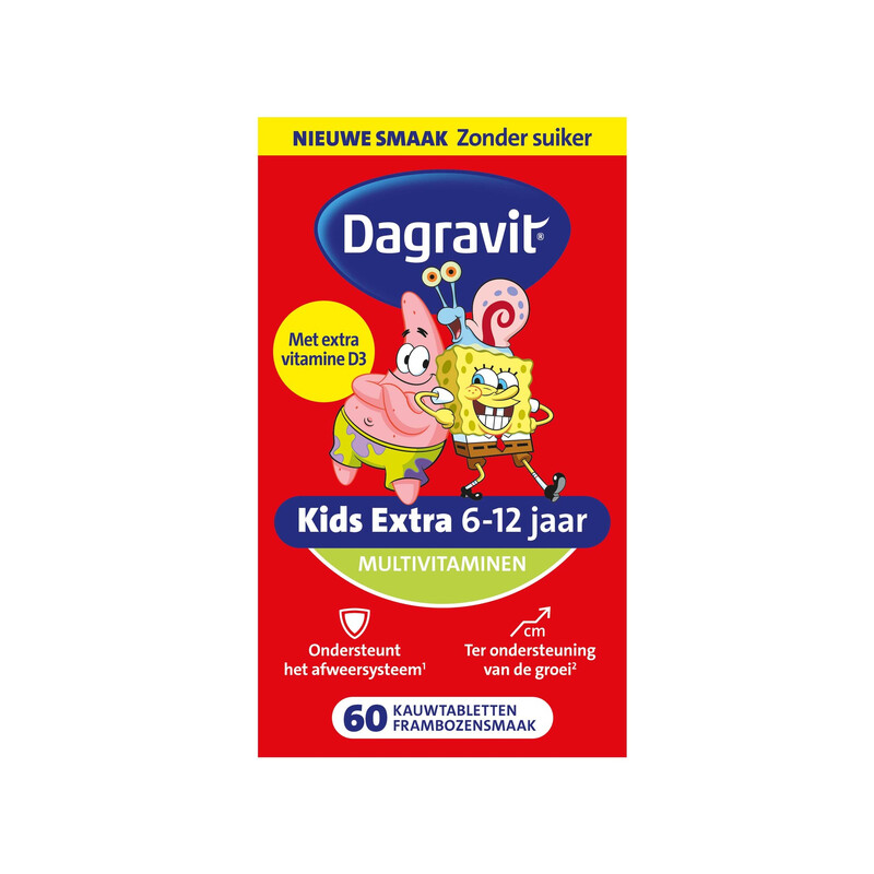 Dagravit Kids-Xtra Multivitaminen 6-12 Jaar, 60 Kauwtabletten