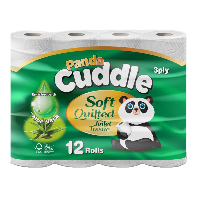 Panda Cuddle Toilet Tissue, Aloe Vera, 3-Ply, 60 Rolls