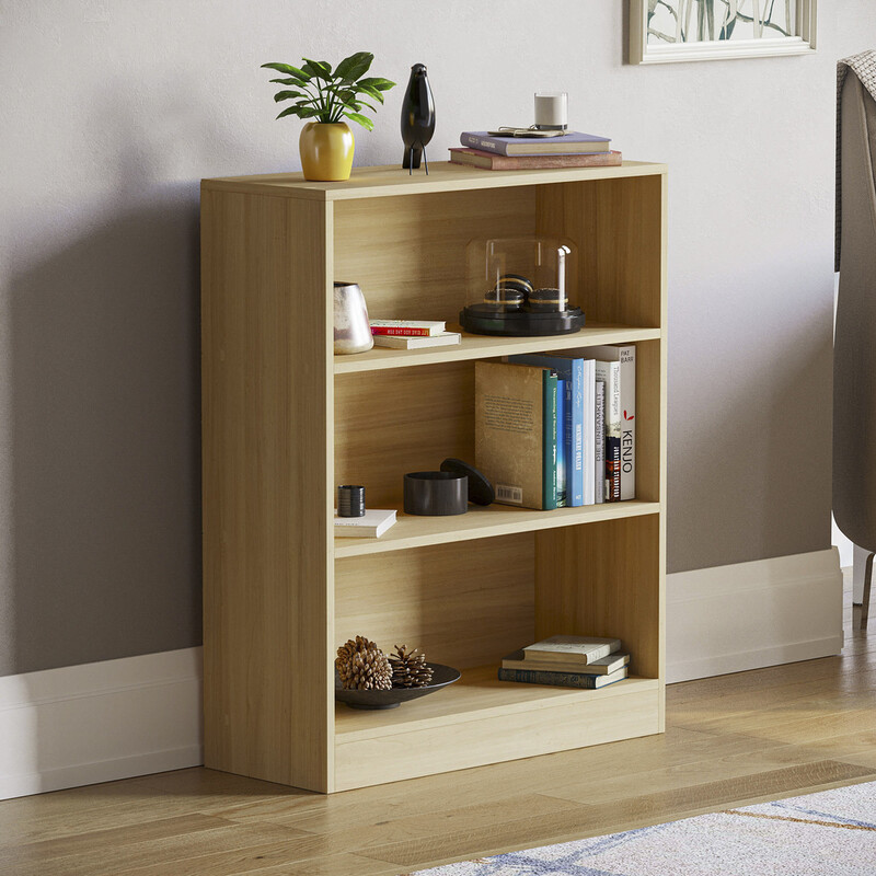 Vida Designs Bookcase Cambridge 3 Shelves Oak Effect