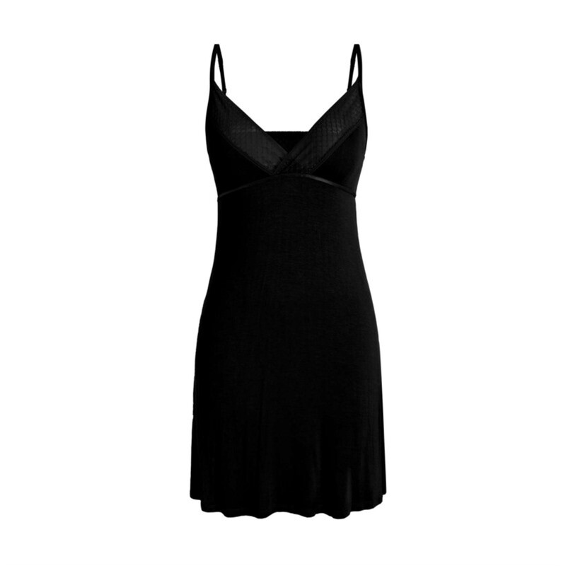 collar wide lace v-neck black suspender dress L