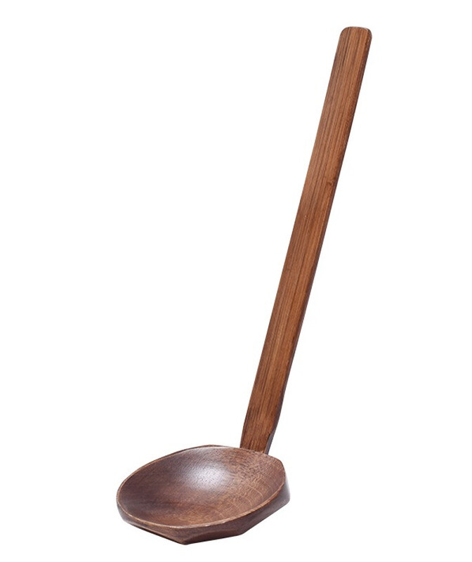 Japanese Wooden Ramen Spoon, Long Handle