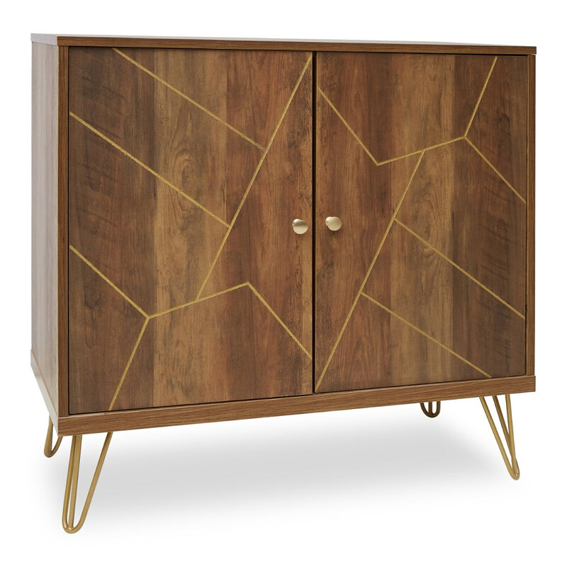 Sideboard Flori Light Walnut/Gold