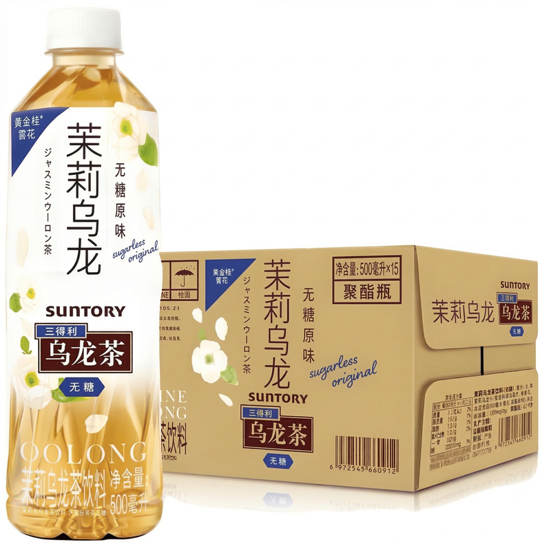 Suntory Light 【Cooling】【Hydration】Suntory Sugar-Free Jasmine Oolong Tea, 500Ml (15 Bottles)