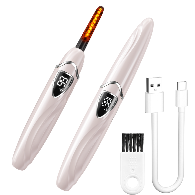 Sunluxy S600 Pink Electric Eyelash Curler, Natural Curls Long Lasting, LED Temperature and Battery Display, Smart Safe Automatic Shutdown, Rechargeable Portable Eyelash Curler