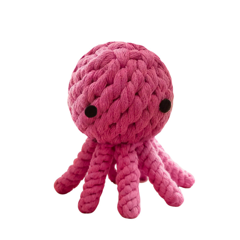 Octopus Plush Toy for Dogs, Soft Recycled Cotton Stuffed Toy, Cute Interactive Toy fo