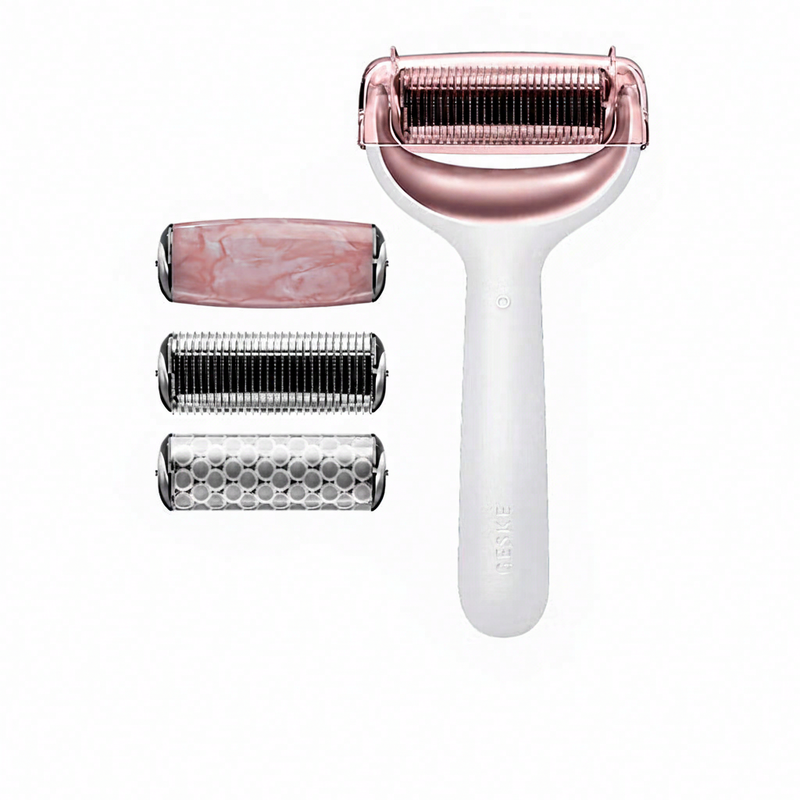 Geske 9-in-1 roller voor gezicht en lichaam met micronaalden wit