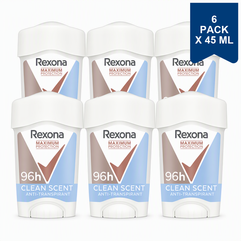 Rexona Deo Stick Dames Maximale Bescherming Anti-transpirant, Clean Geur 45 ml (4-Pack)