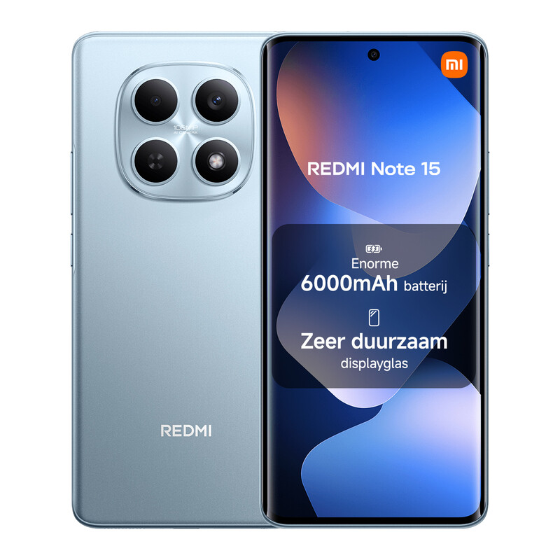 Xiaomi REDMI Note 15 8/256 Blauw 4G smartphone 6,77" FHD 6000 mAh batterij 33 W turbo opladen 108 MP hoofdcamera IP64 Bluetooth 5.3 NFC