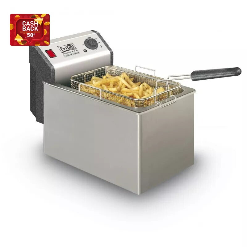 Fritel Friteuse Profi 4605 - Professionele Friteuse - 8 L - 3300 W - Antistofdeksel - Geschikt voor Olie en Vast Vet