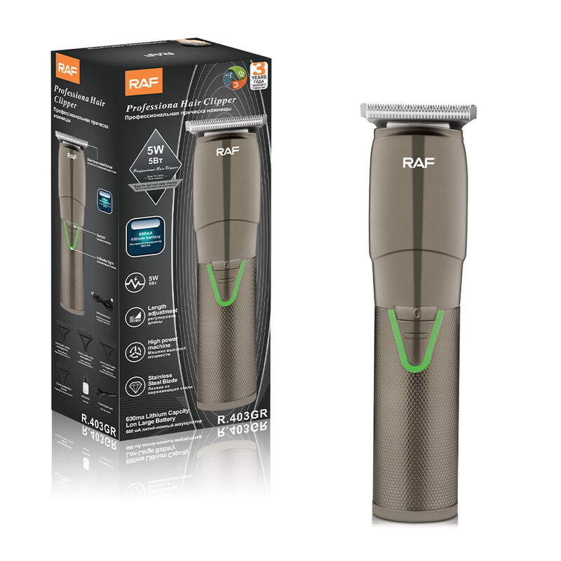 RAF professionele tondeuse, 5 W hoog vermogen, draadloze trimset voor heren, roestvrijstalen mesjes, type‑C-opladen, voor thuisbarber