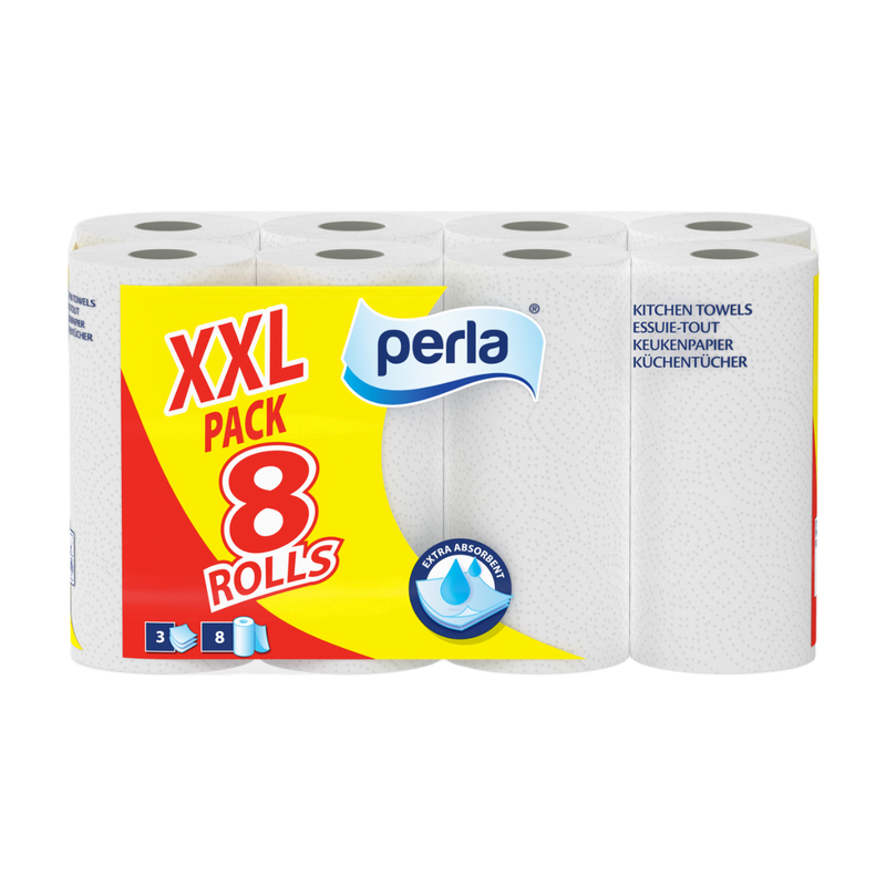 perla keukenpapier 8 rollen 3-laags