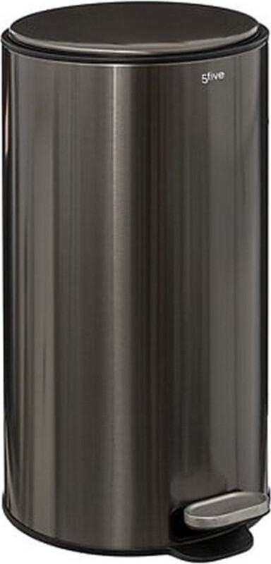 5five Carbon Delta Metalen Prullenbak - 30L, rookgrijs