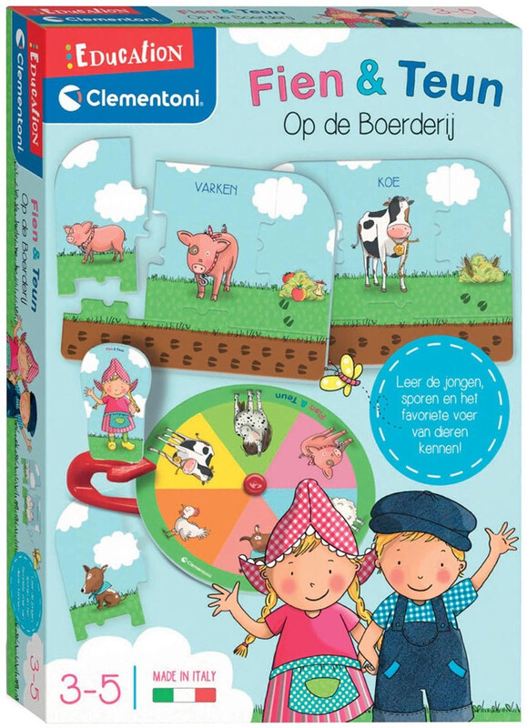 Clementoni Fien&Teun educatieve puzzelspel met boerderijdieren - 24 stuks, meerkleurig