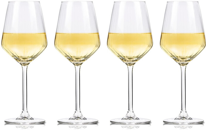 Alpina witte wijnglas set - 380 mL, 4 stuks, transparant