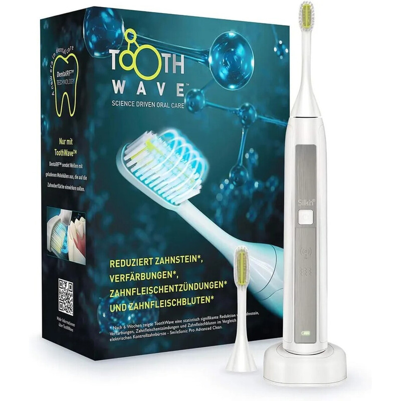 ToothWave TW1PE4001 Elektrische Zahnbürste - DentalRF-Technologie - 48.000 Bewegungen/Min - 3 Geschwindigkeitsstufen - 2-Minuten-Timer - IP67 wasserdicht