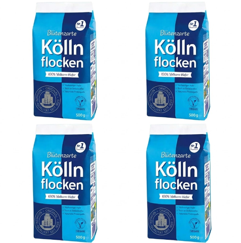 Vorteilspack 4 x Kölln Fein gerollte zarte Haferflocken 500 g