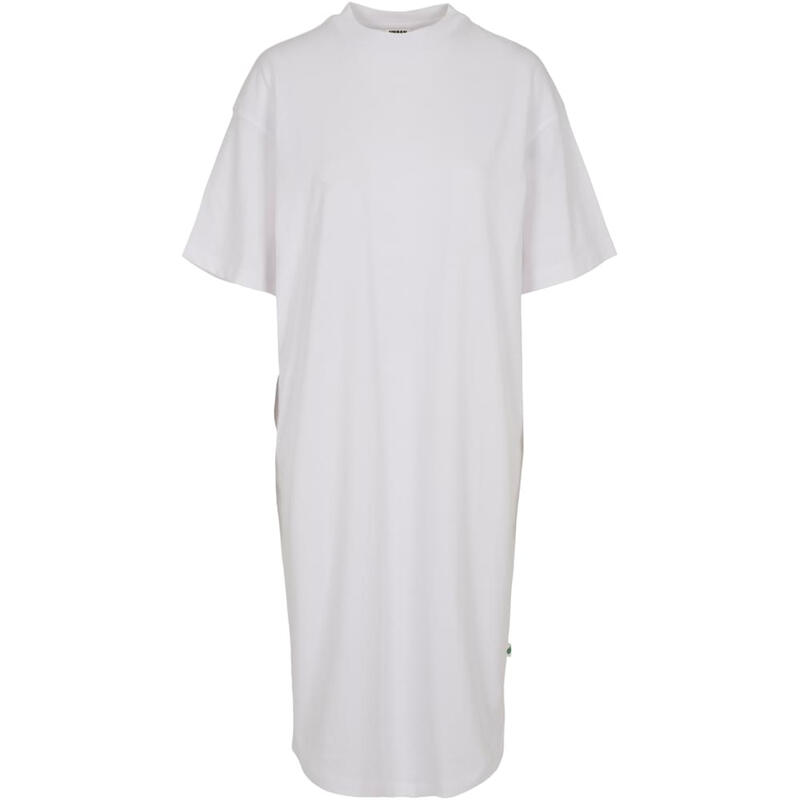 Urban Classics Damen Bio Lang Oversized Tee Kleid Weiß