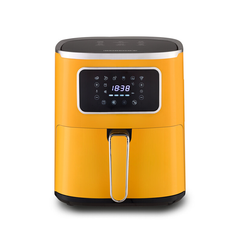 Heinrich's airfryer HFR 8216 geel 5 L 1450 W vermogen touchbediening 6 automatische programma's