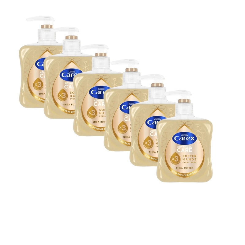 Carex Advanced Care Shea Butter Antibacterial Hand Wash 250ml - 6 Pack Bundle