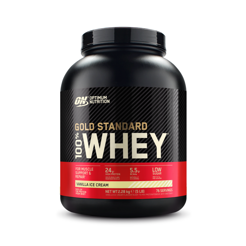 Optimum Nutrition Gold Standard 100% Whey Protein, Vanille IJs 2.2 kg (76 porties)