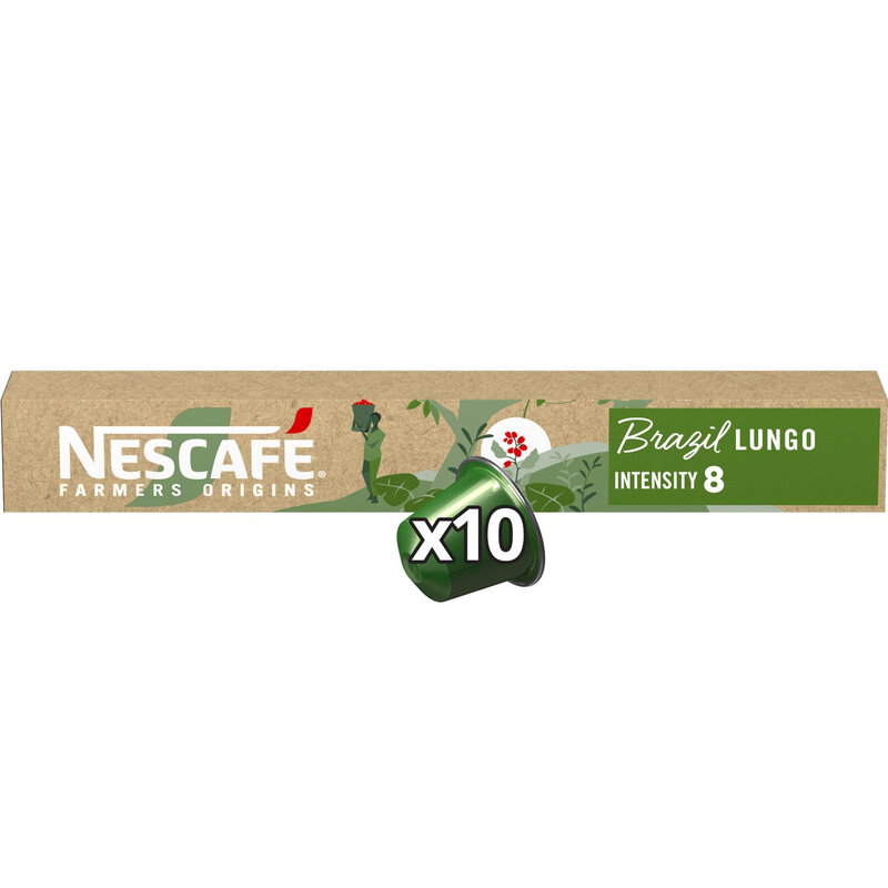 Café Capsules Compatibles Nespresso Brazil Lungo Intensité 8 Nescafe Farmers Origins La Boîte De 10 Capsules - vue 2