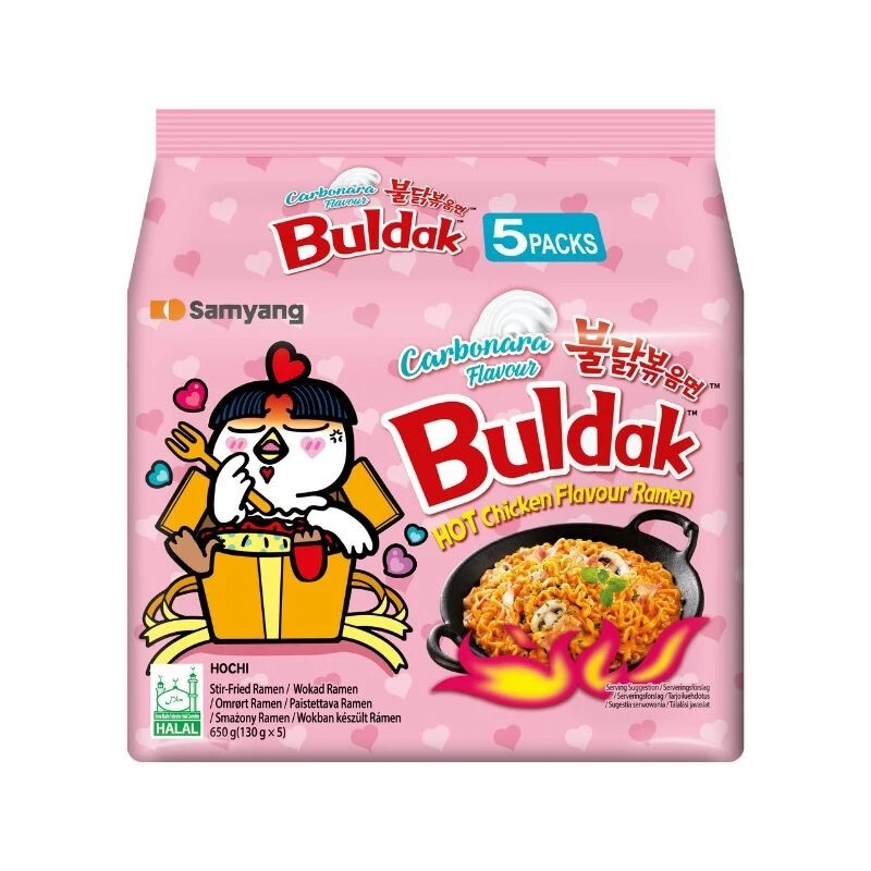 Buldak Hot Chicken Carbonara Ramen Pack of 5