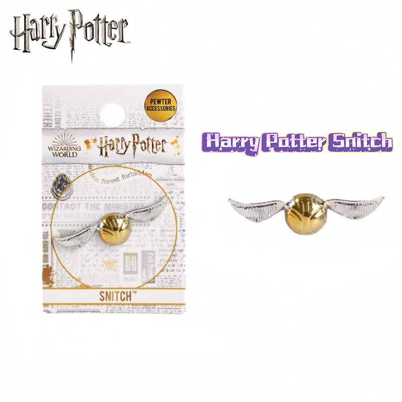 Harry Potter Officially Licensed Golden Snitch Brooch Pin For Women Men Jewelry Accessory Zinc Alloy Lapel Badge Pewter Decorative Pin Wizarding World Authentic Merchandise Collectible Pins For Jackets Backpacks Birthday Christmas Gift 1Pc